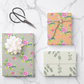 Rosas silvestres geschenkpapier set