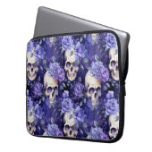 Rosas violetas con calaveras laptopschutzhülle (Vorderseite Links)