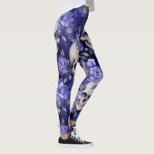 Rosas violetas con calaveras leggings (Rechts)