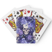 Rosas violetas con calaveras