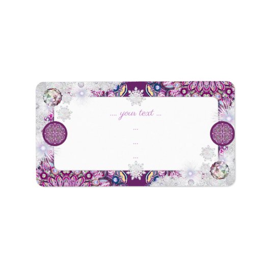 Rosass und Schneeflocke aus Kardinal Adressaufkleber (Vorne)