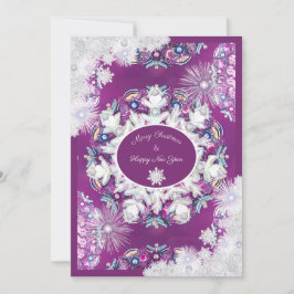 Rosass und Schneeflocke aus Kardinal Feiertagskarte