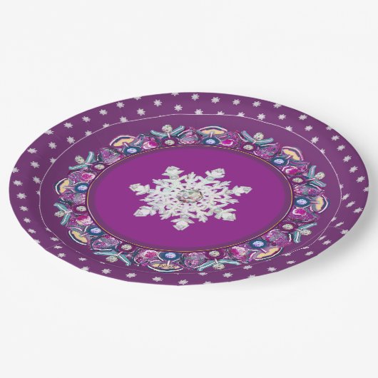 Rosass und Schneeflocke aus Kardinal Pappteller (Schrägansicht)