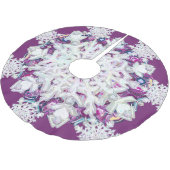 Rosass und Schneeflocke aus Kardinal Polyester Weihnachtsbaumdecke (Schrägansicht)