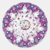 Rosass und Schneeflocke aus Kardinal Runder Aufkleber (Vorderseite)