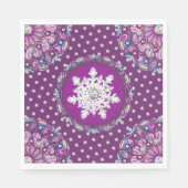 Rosass und Schneeflocke aus Kardinal Serviette (Vorderseite)