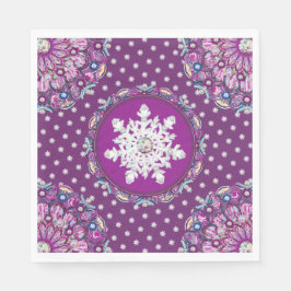 Rosass und Schneeflocke aus Kardinal Serviette