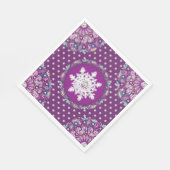 Rosass und Schneeflocke aus Kardinal Serviette (Ecke)