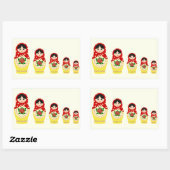 Rosauer Matryoshka Nistpuppen Rechteckiger Aufkleber (Blatt)