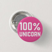 Rosaunicorn-Abzeichen-Button-Knopf 100% Button (Vorne & Hinten)