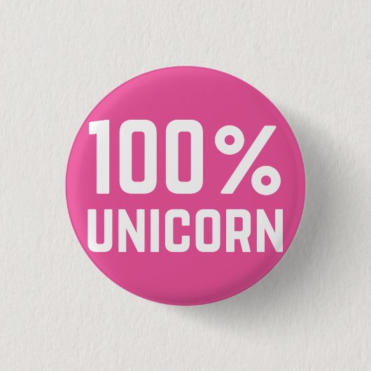 Rosaunicorn-Abzeichen-Button-Knopf 100% Button (Vorderseite)