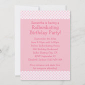 Rosavier quadratische Rollerskating-Party Einladung (Rückseite)