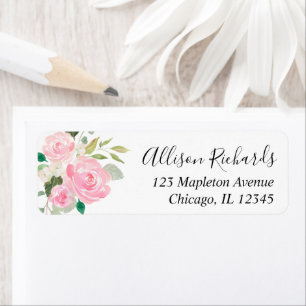 Rösch-pink-weiße Grünpflanzen-Floral-Aquarelle