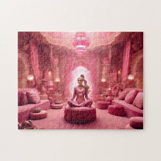 Röschenschloss der rosa Fee Meditation Puzzle (Horizontal)