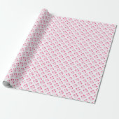 Röschenzweig in Rosa Geschenkpapier (Ungerollt)