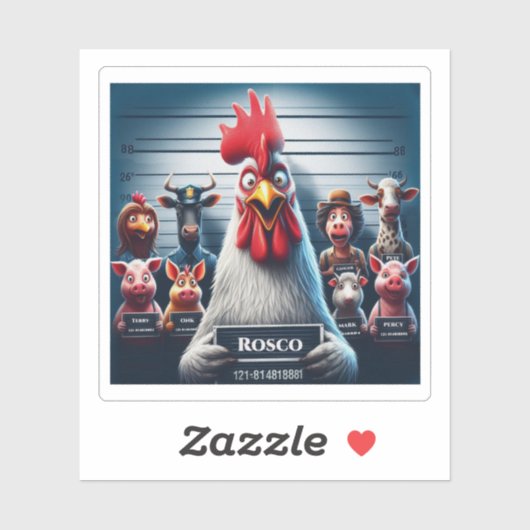 "Rosco Chicken Lineup" Vinyl  Aufkleber (Blatt)