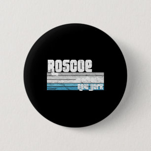 Roscoe New York Ny Retro Urlaub Skiurlaub Wandern Button