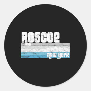 Roscoe New York Ny Retro Urlaub Skiurlaub Wandern Runder Aufkleber