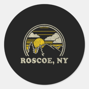 Roscoe New York Ny T-Shirt Vintage Wandern Berg Runder Aufkleber