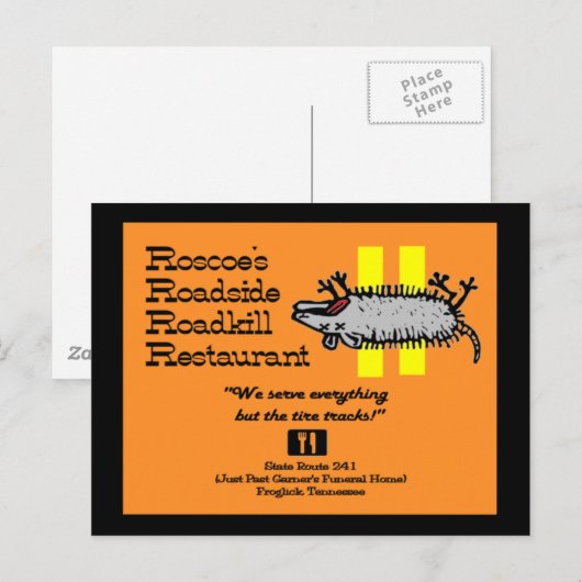 Roscoes Roadkill Postkarte (Vorne/Hinten)