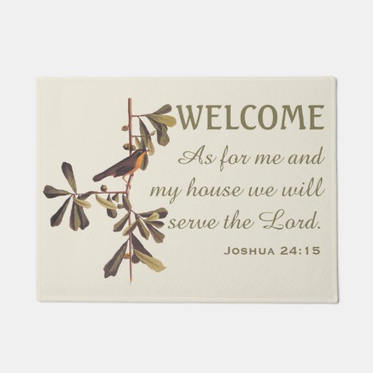 Roscoe's Yellowthroat Bird and Bible Verse Doormat Fußmatte (Vorderseite)