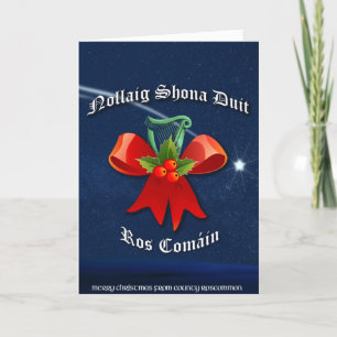 Roscommon Irish Christmas Card - Nollaig Shona Dui Feiertagskarte