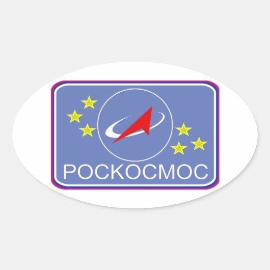 Roscosmos Flight Patch Ovaler Aufkleber (Vorderseite)