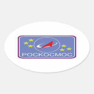 Roscosmos Flug-Flecken Ovaler Aufkleber