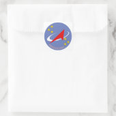 Roscosmos-Flug-Logo-Runde Quadratischer Aufkleber (Tasche)