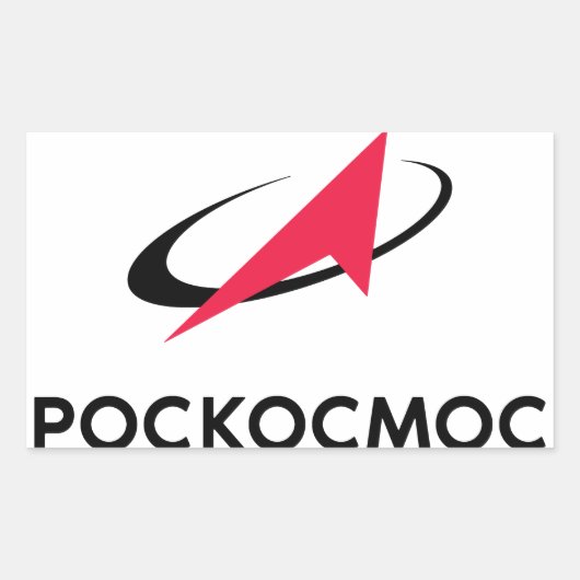 Roscosmos-Logo Rechteckiger Aufkleber (Vorderseite)