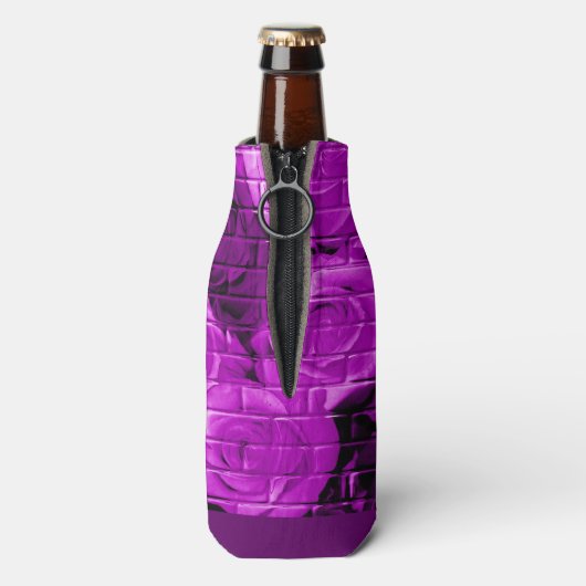 Rose-04-Lila-Drink Flasche Cooler-Koozie Flaschenkühler (Flasche Rückseite)