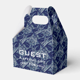 Rose-06-Dunkles blaues Gable-Gastgeschenk Geschenkschachtel
