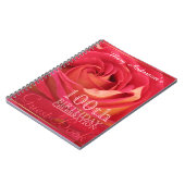Rose 100. Geburtstagsfeier Gästebuch Notizblock (Linke Seite)