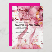 Rose 100. Geburtstagsgeschenk Einladung (Vorne/Hinten)