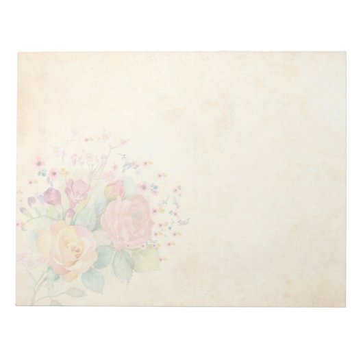Rose - 11" x 8,5" 40 Blatt Notepad Notizblock (Vorderseite)