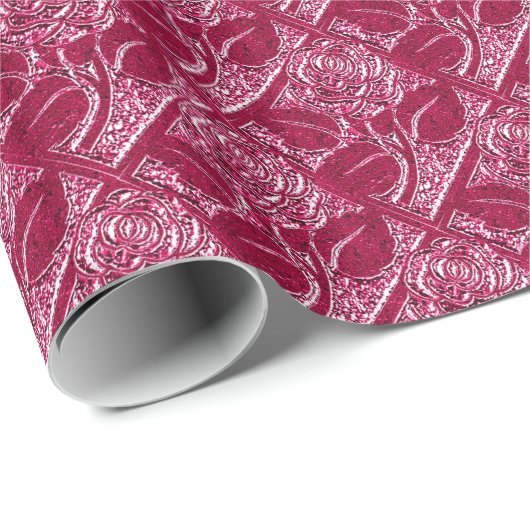 Rose-13-Magenta-Geschenkpapier Geschenkpapier (Rolleneckpunkt)