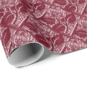Rose-16-Wine-Gift-Papier Geschenkpapier (Rolleneckpunkt)