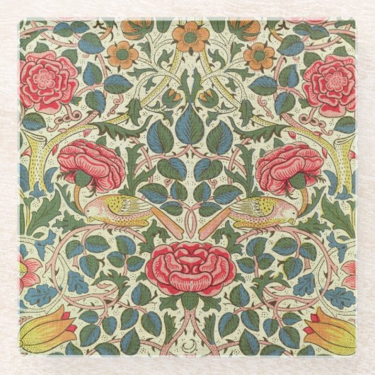 'Rose', 1883 (Baumwolle) Glasuntersetzer (Vorderseite)