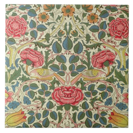 "Rose", 1883 (Druckbaumwolle) Fliese (Vorderseite)