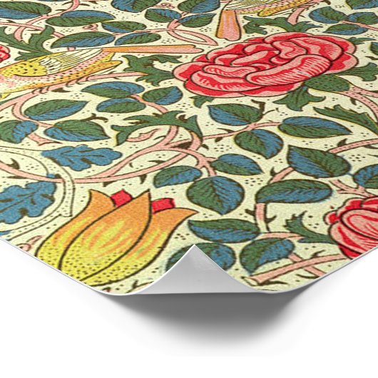 Rose 1883 William Morris Poster (Ecke)