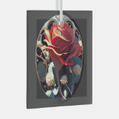 ROSE #1 ORNAMENT AUS GLAS (Vorderseite Rechts)