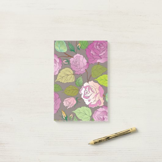 Rose 20 post-it klebezettel (Auf Schreibtisch)