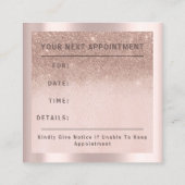 Rose 20% Rabatt Logos Glitzer Ballon Terminkarte (Rückseite)