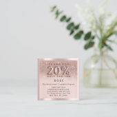 Rose 20% Rabatt Logos Glitzer Ballon Terminkarte (Stehend Vorderseite)