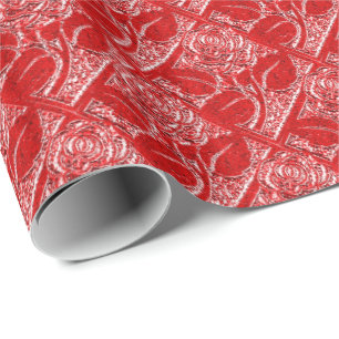 Rose-24-Rot-Geschenkpapier Geschenkpapier