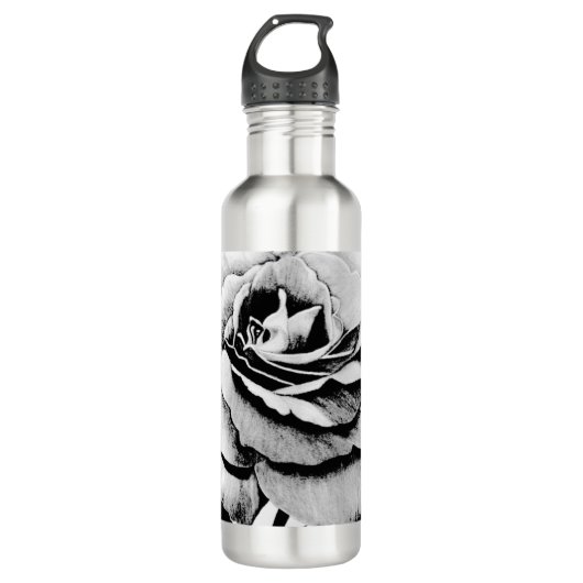 Rose 24oz Wasserflasche graviert Edelstahlflasche (Vorderseite)