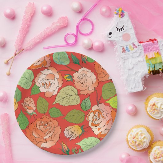 Rose 26 pappteller (Party)