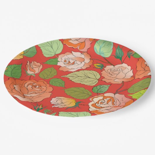 Rose 26 pappteller (Schrägansicht)