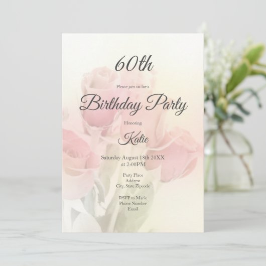 ROSE 2 EINLADUNG (Stehend Vorderseite)