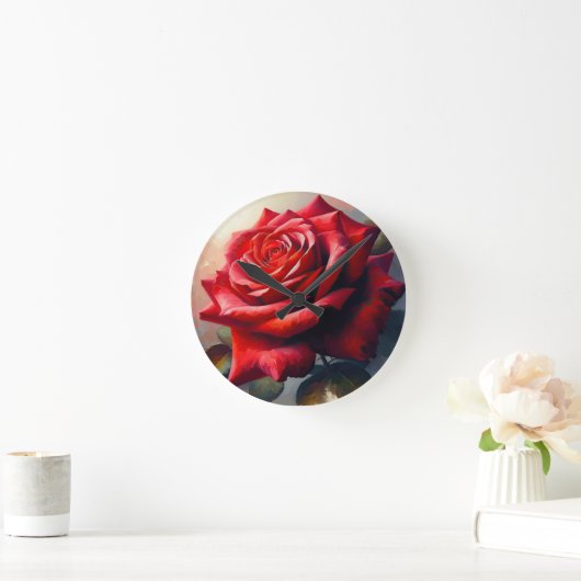 ROSE 2 RUNDE WANDUHR (Zuhause)